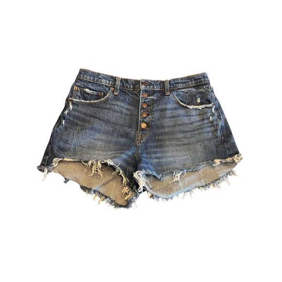 Abercrombie & Fitch woman’s 14 high rise button fly cut off shorty shorts summer - Picture 1 of 6